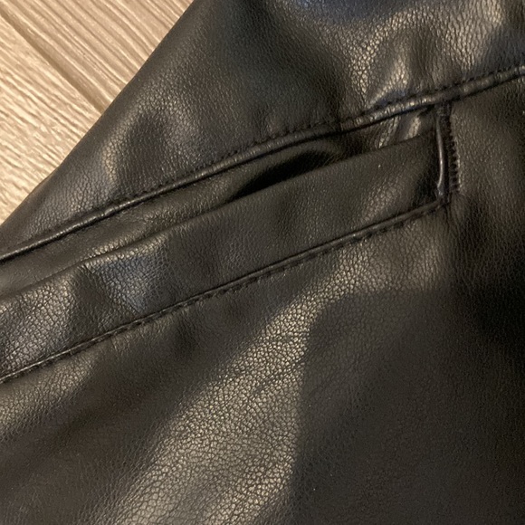 Soho faux leather black wide elastic ankle tie front jeans size small - Picture 4 of 7